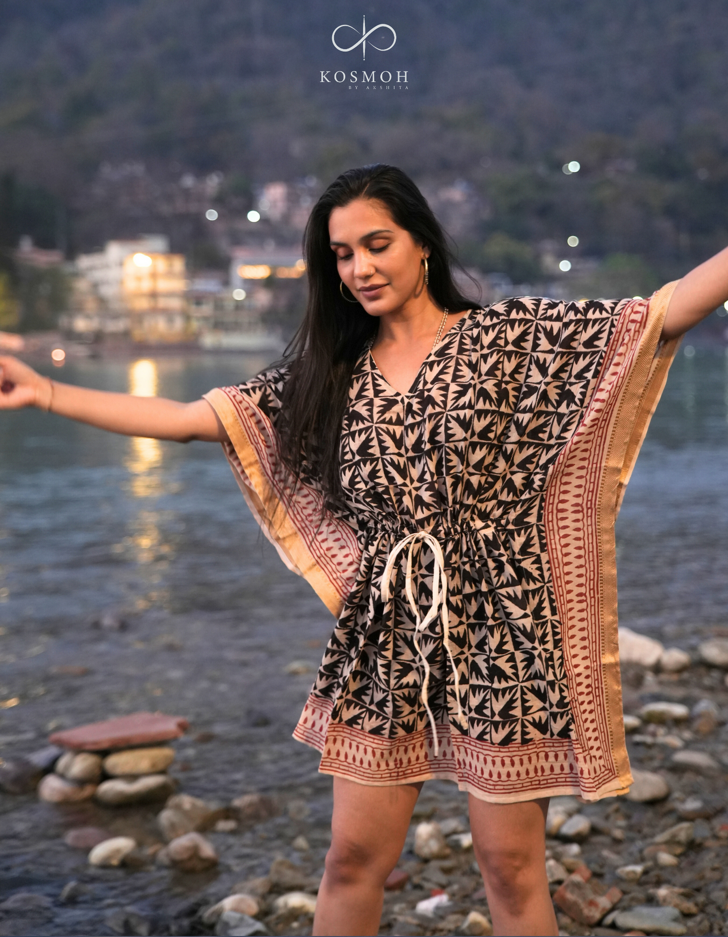 100 % Organic Cotton Kaftans - Hand Block Printing
