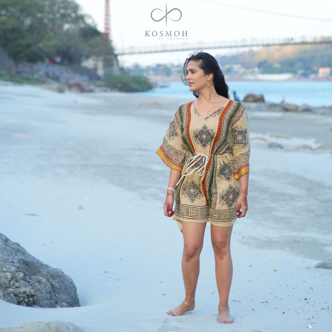 100 % Organic Cotton Kaftans - Hand Block Printing