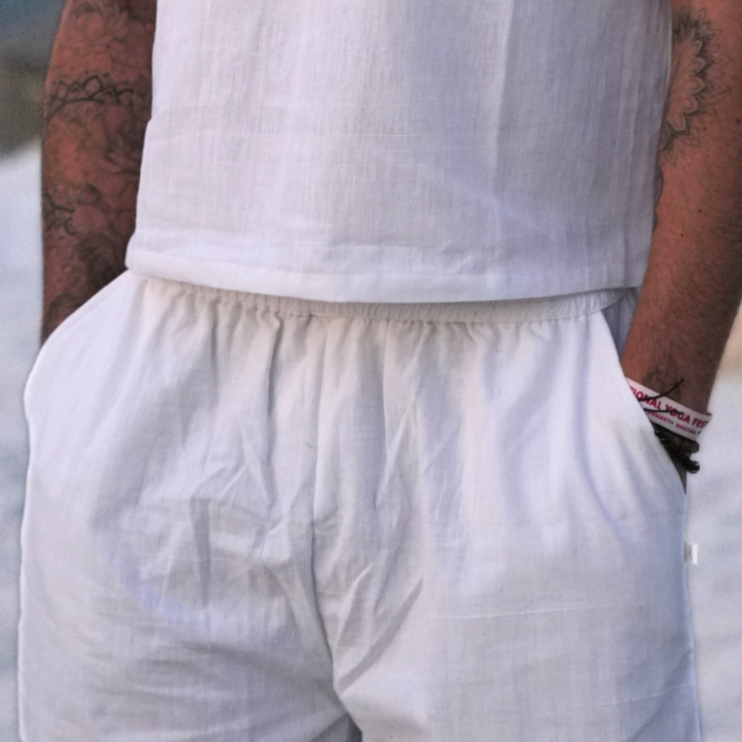 Kosmoh 100% Organic KHADI Yoga Shorts & Top Set ( Unisex ) - Moonlit Gray
