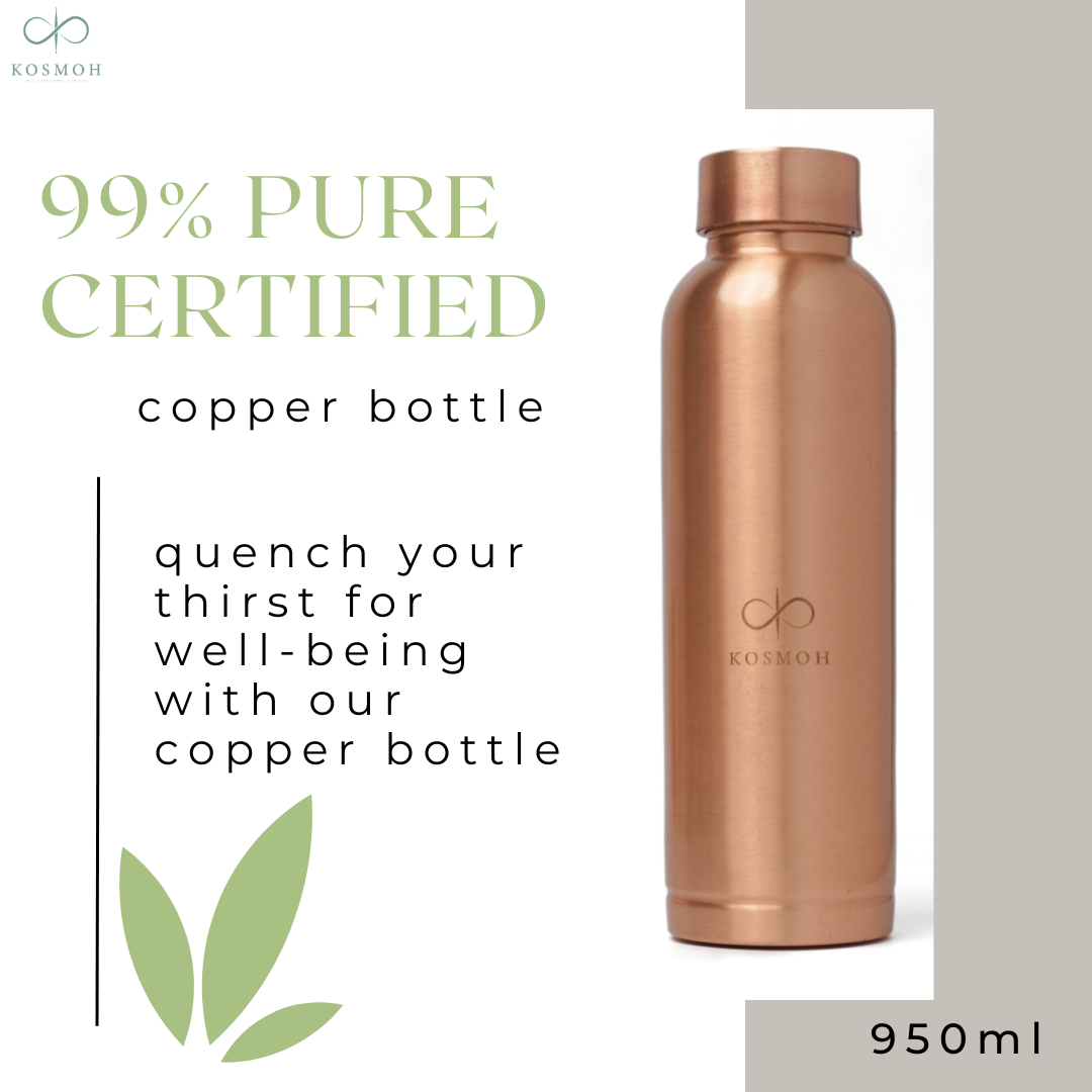 Copper Water Bottle (with eco-friendly cover)