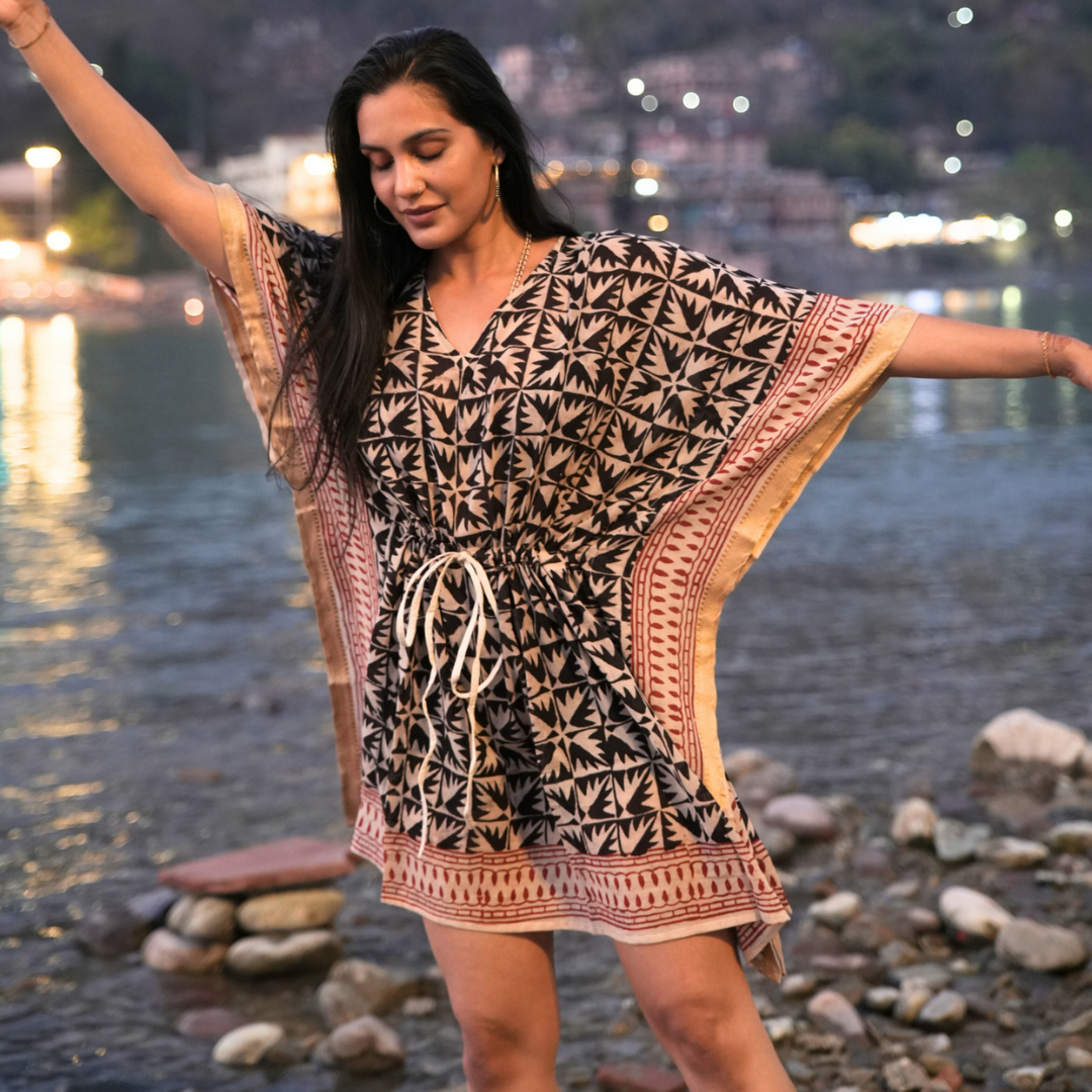 100 % Organic Cotton Kaftans - Hand Block Printing