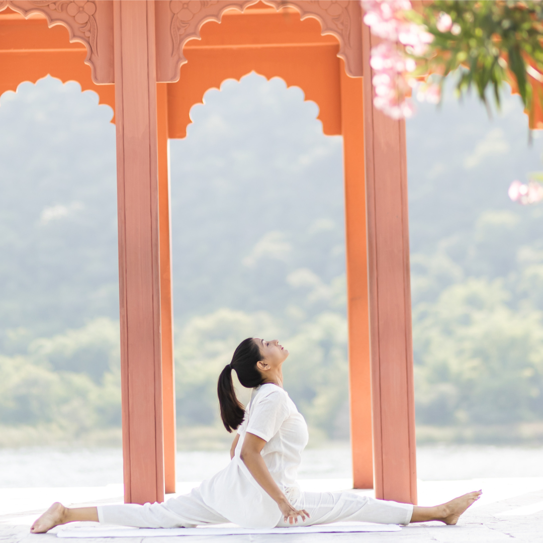 "Kosmoh 100% Organic KHADI Yoga Coord Set - Serene White ( Set of top & yoga pants ) - Female "
