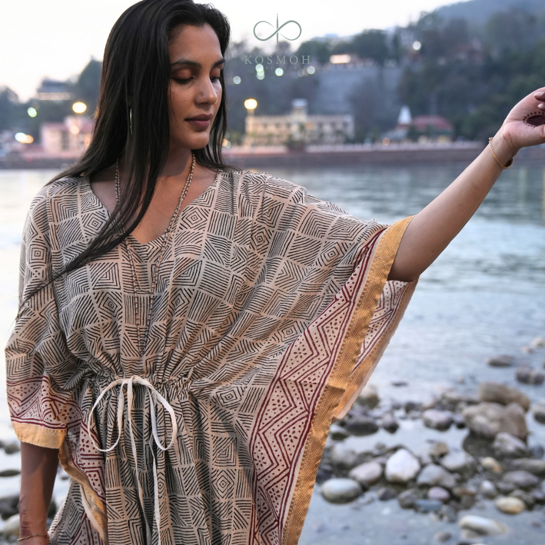 100 % Organic Cotton Kaftans - Hand Block Printing