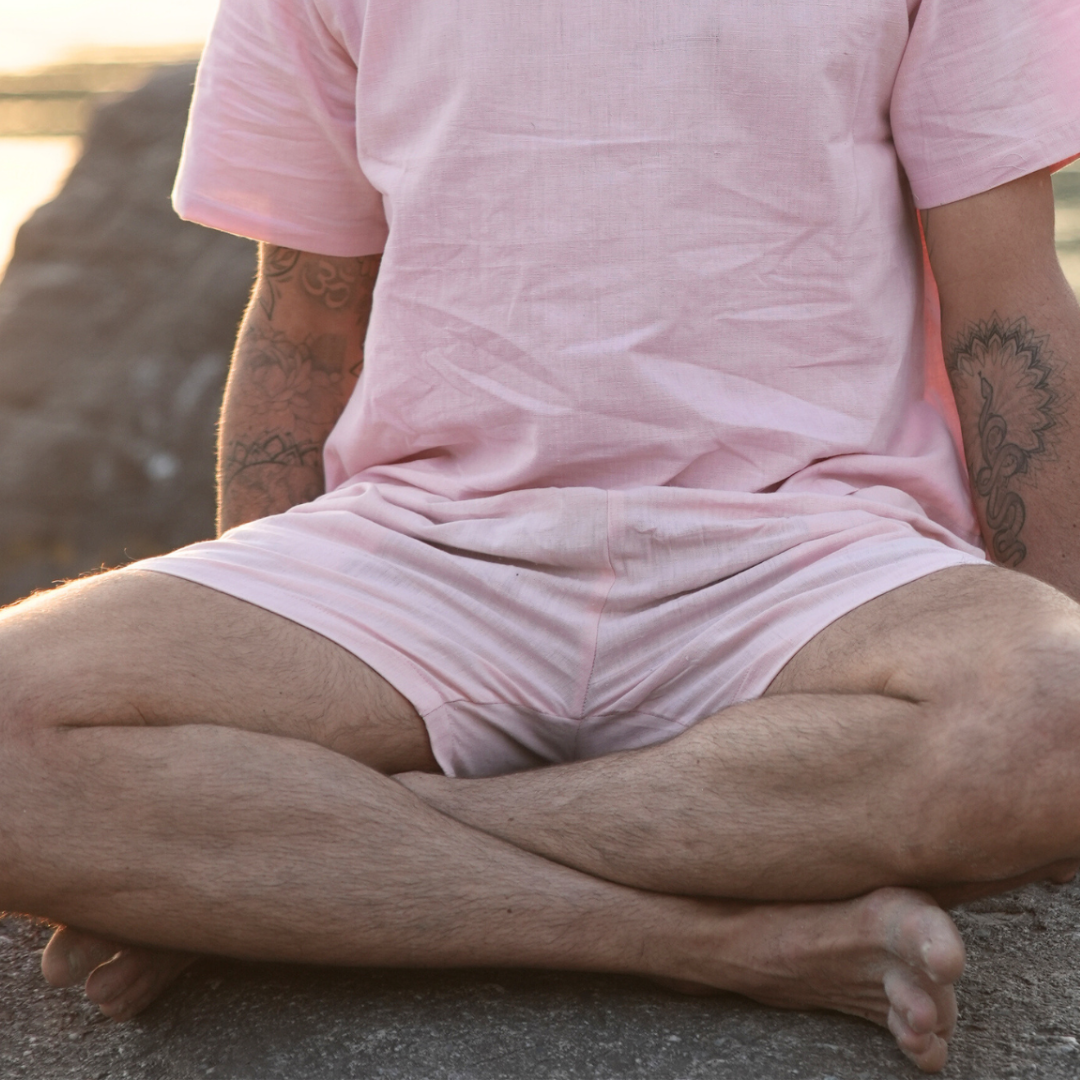 Kosmoh 100% Organic KHADI Yoga Shorts & Top Set ( Unisex ) - Moonlit Gray