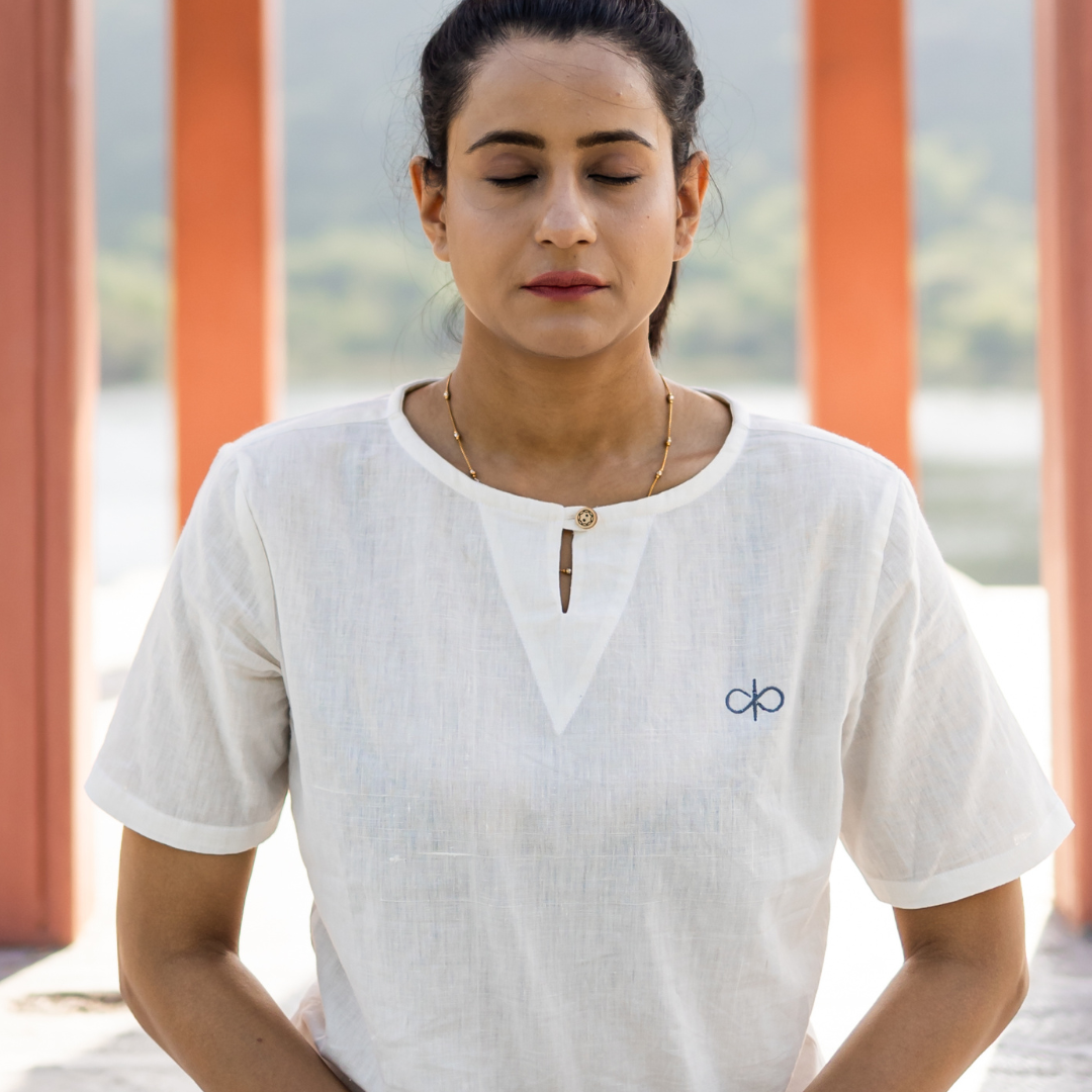 100% Organic Handloom Khadi Yoga Top (Set of 1) - Female
