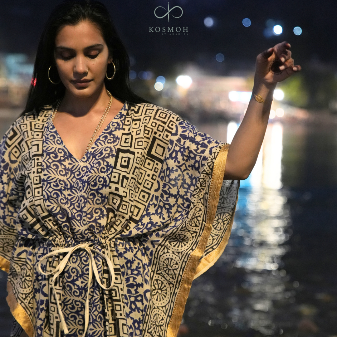 100 % Organic Cotton Kaftans - Hand Block Printing