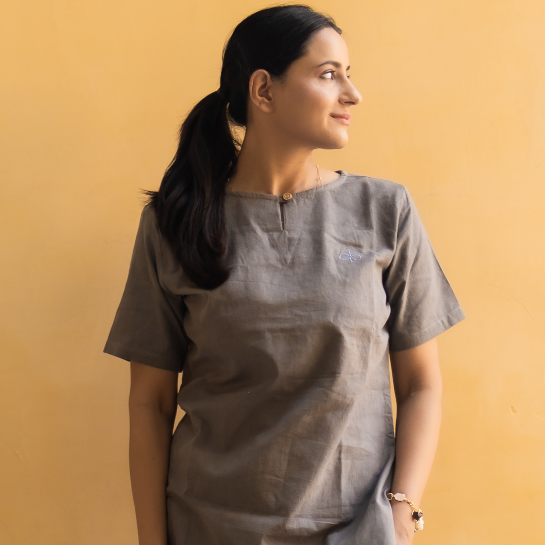 100% Organic Handloom Khadi Yoga Top (Set of 1) - Female