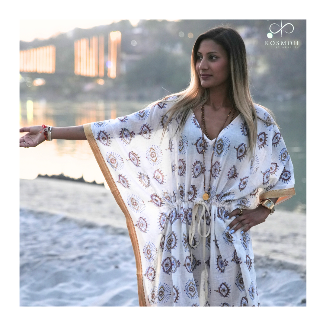 100 % Organic Cotton Kaftans - Hand Block Printing