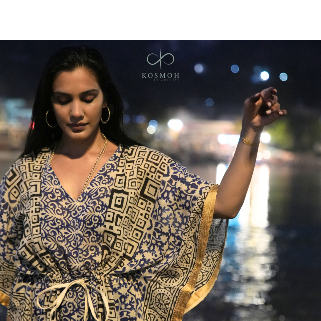 100 % Organic Cotton Kaftans - Hand Block Printing