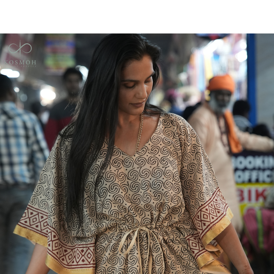 100 % Organic Cotton Kaftans - Hand Block Printing