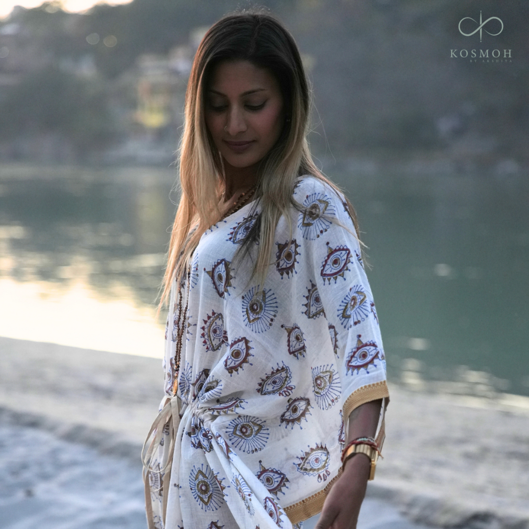 100 % Organic Cotton Kaftans - Hand Block Printing