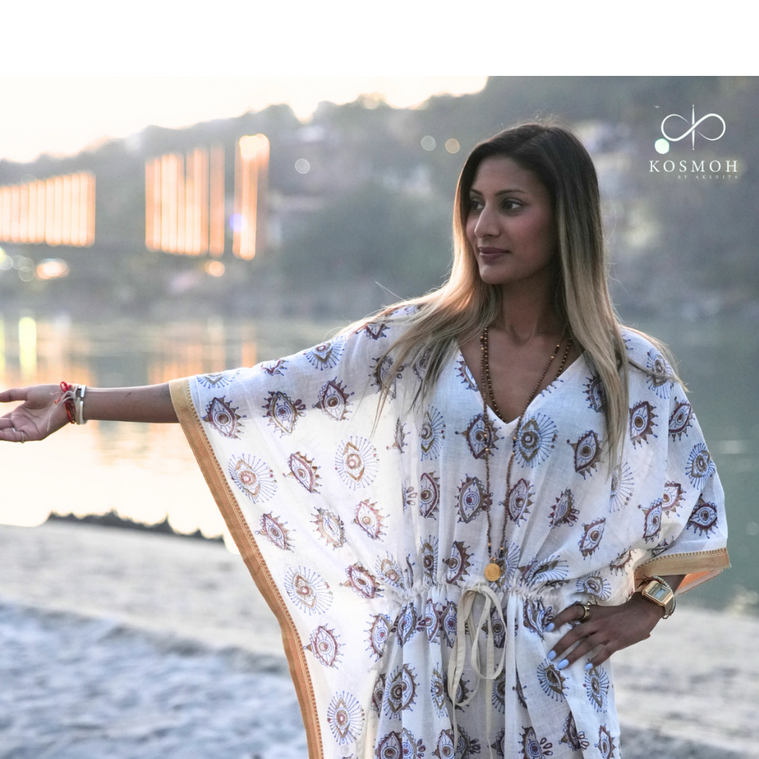 100 % Organic Cotton Kaftans - Hand Block Printing