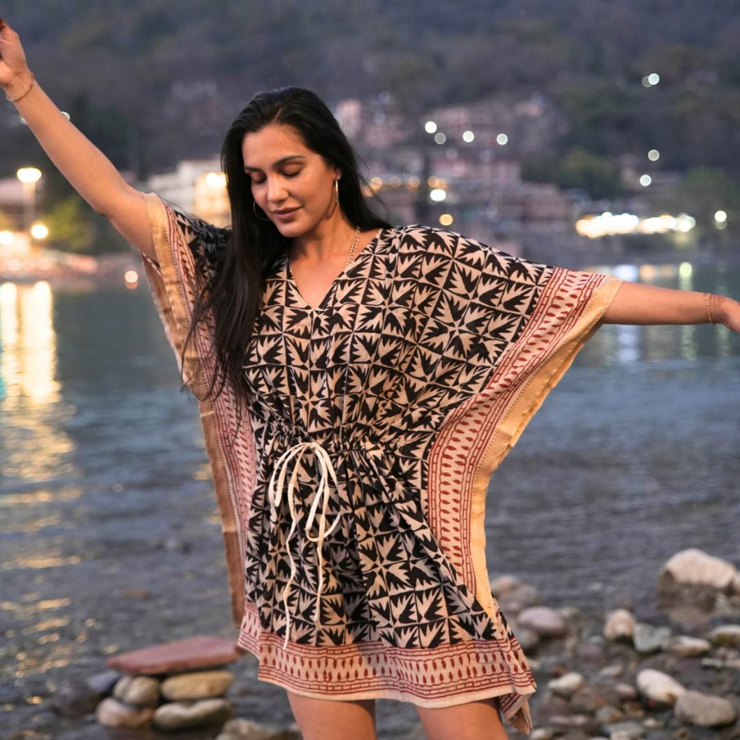 100 % Organic Cotton Kaftans - Hand Block Printing