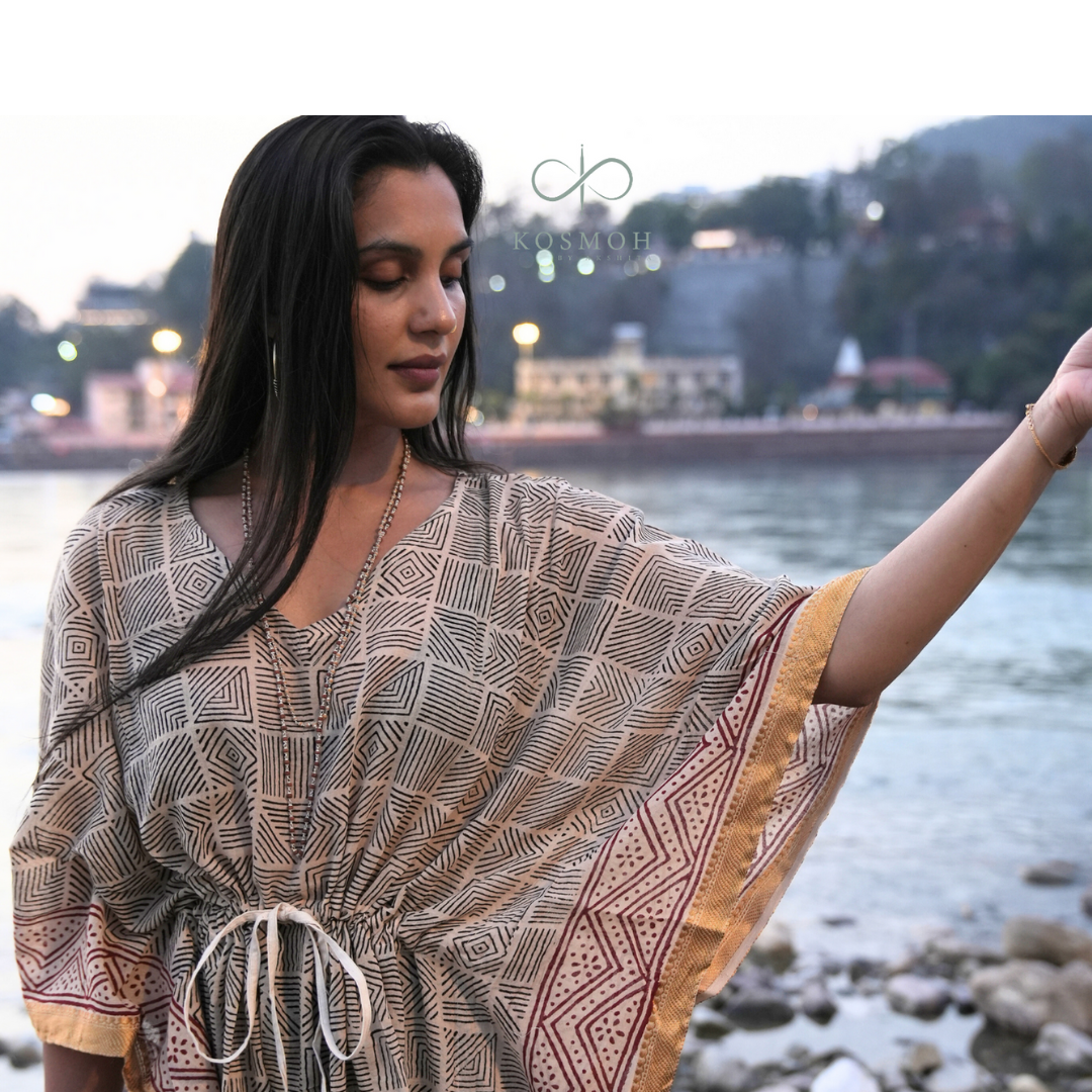 100 % Organic Cotton Kaftans - Hand Block Printing