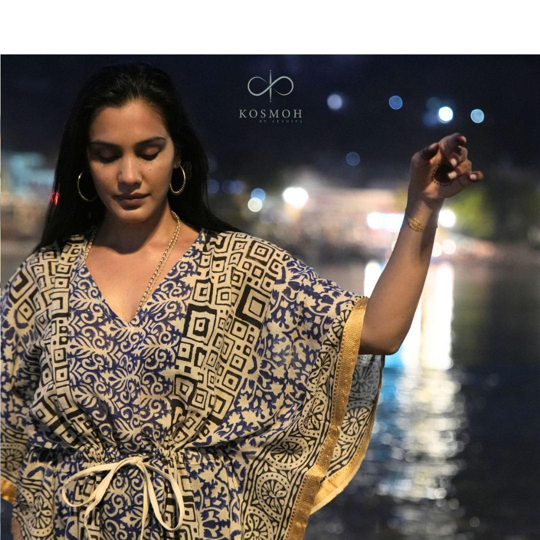 100 % Organic Cotton Kaftans - Hand Block Printing