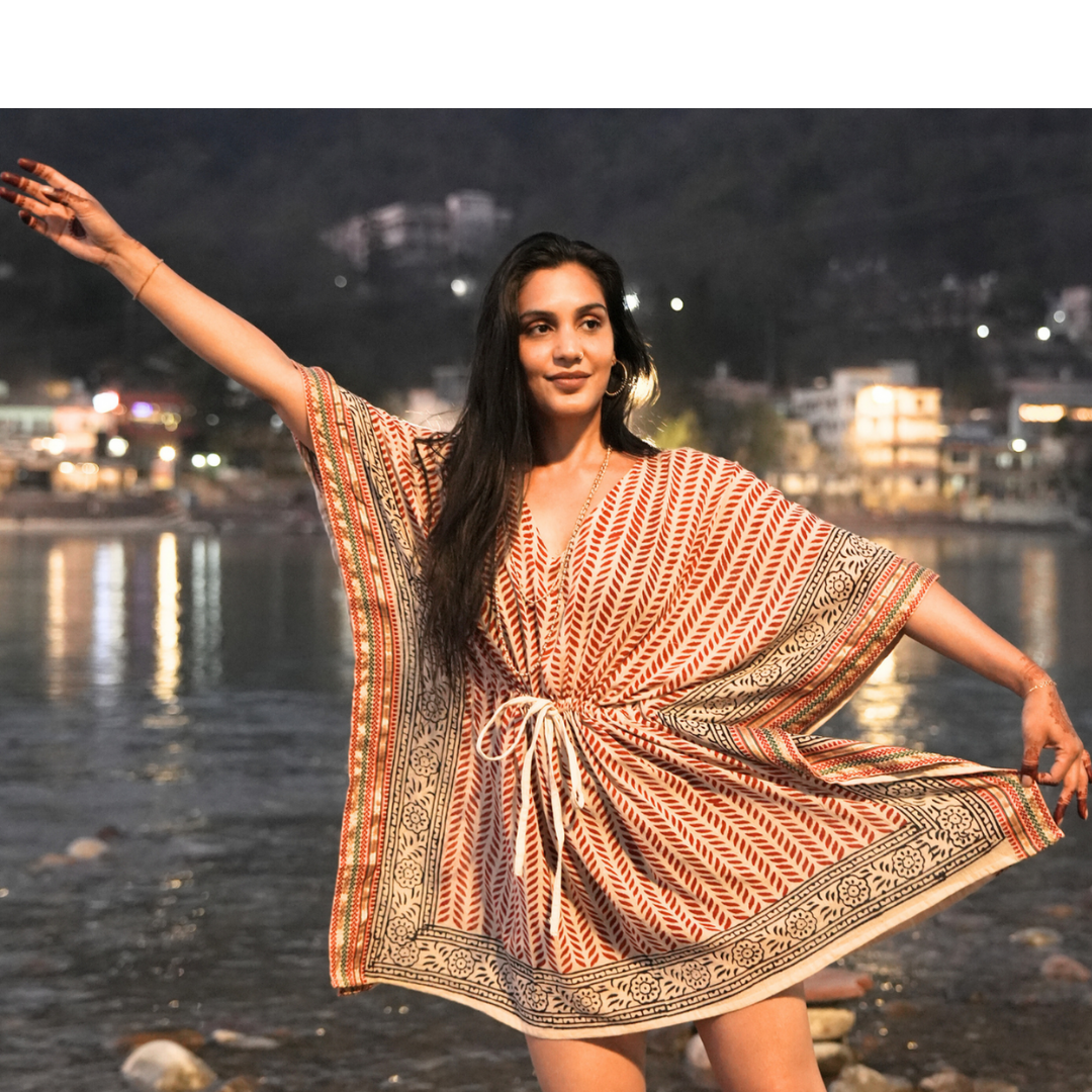 100 % Organic Cotton Kaftans - Hand Block Printing