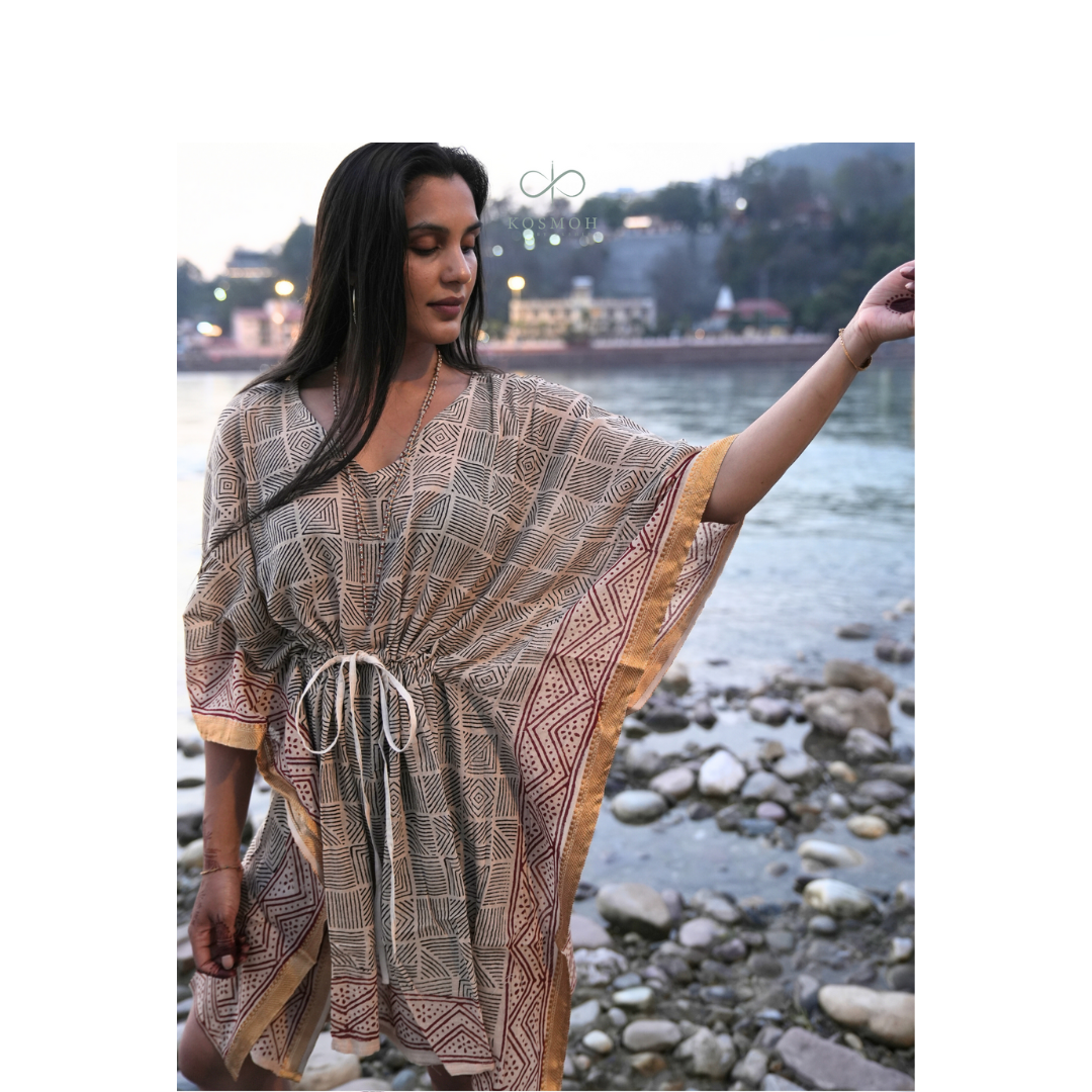 100 % Organic Cotton Kaftans - Hand Block Printing