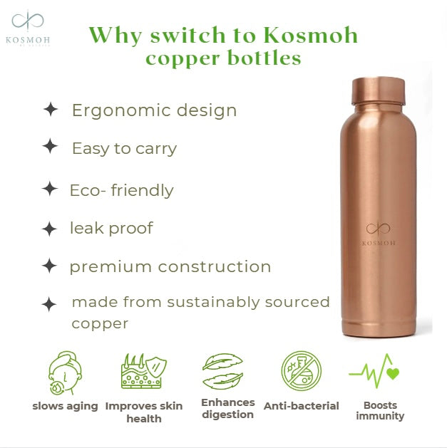 Copper Water Bottle (99% pure certified)