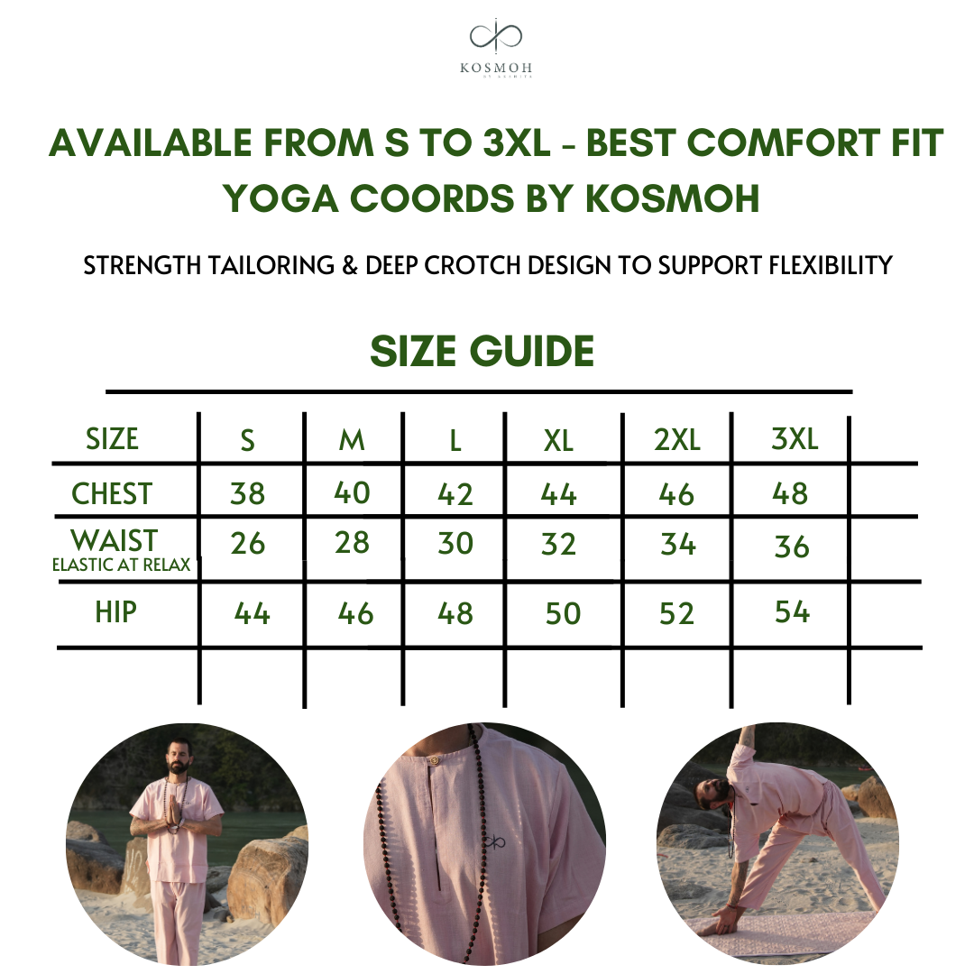 "Kosmoh 100% Organic KHADI Coord Set - dreamy pink ( Set of top & yoga pants )