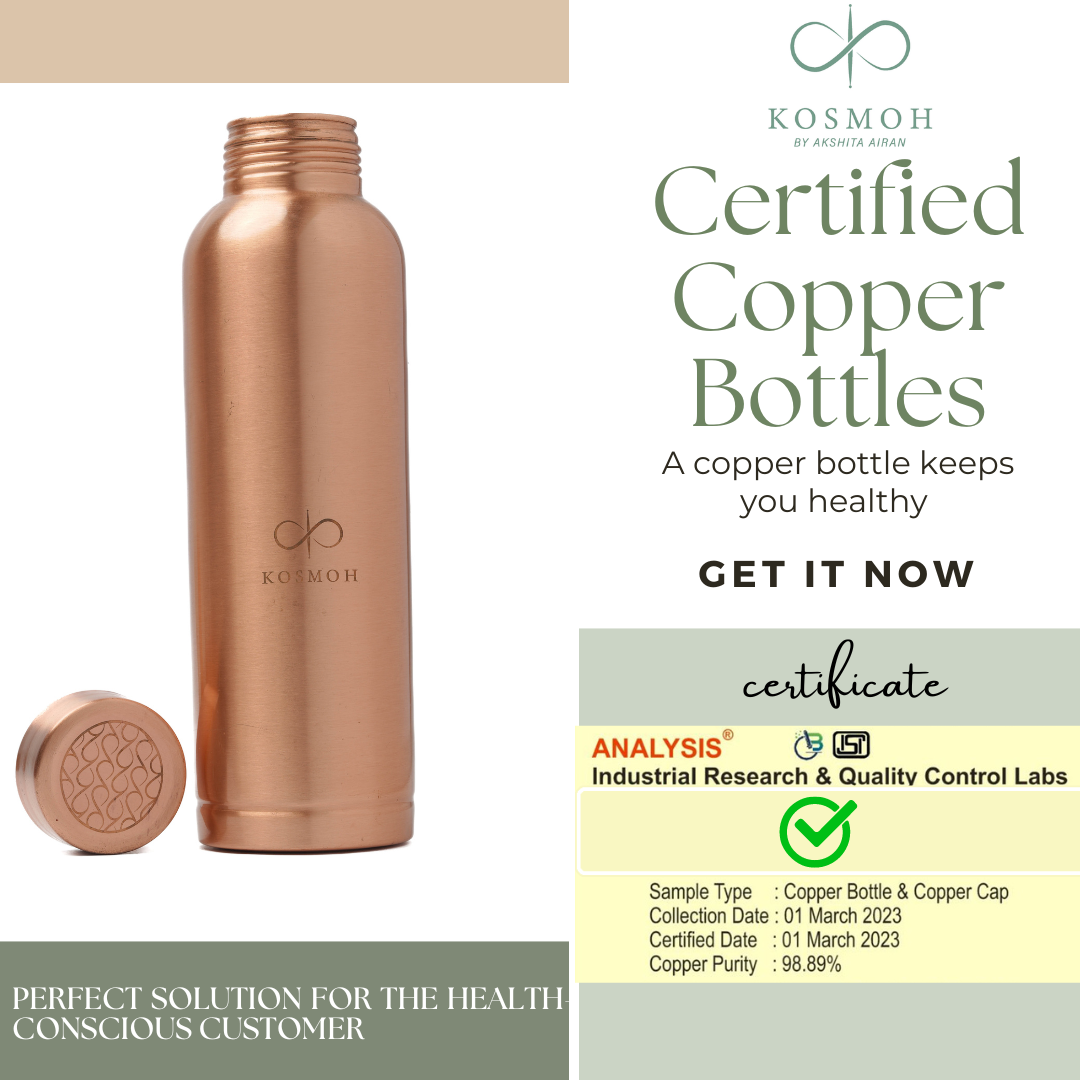 Copper Water Bottle (99% pure certified)