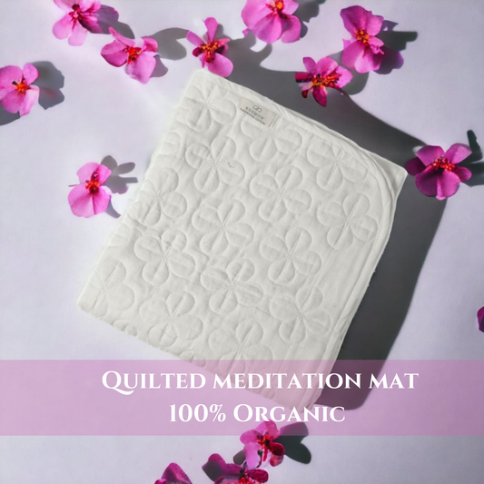 100% Kosmoh Organic Cotton Meditation Mat - WHITE
