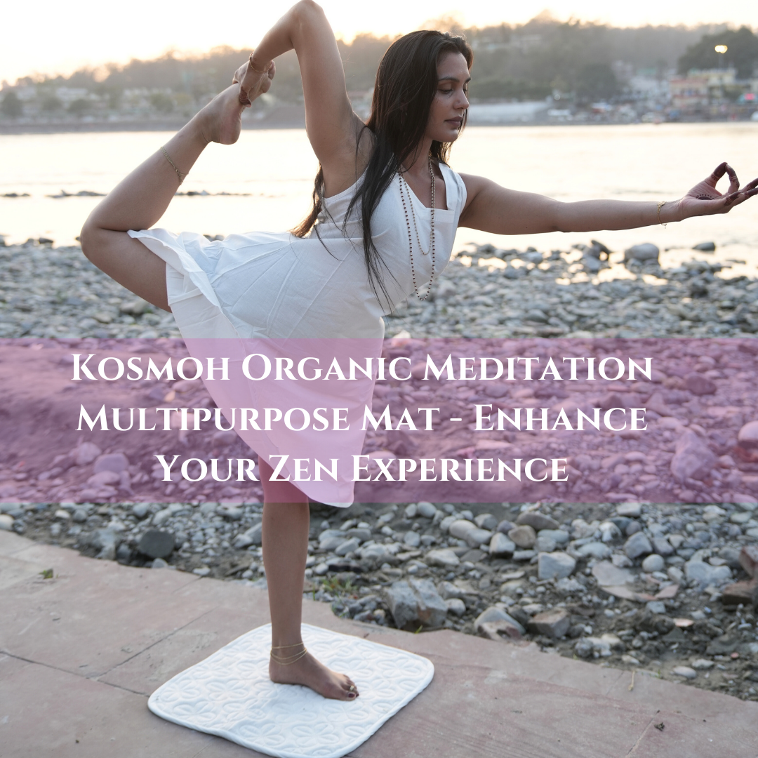 100% Kosmoh Organic Cotton Meditation Mat - WHITE