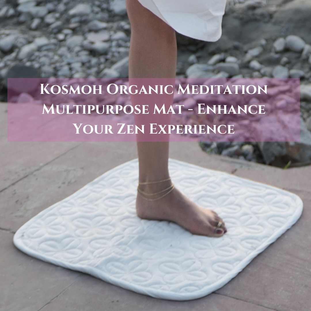 100% Kosmoh Organic Cotton Meditation Mat - WHITE