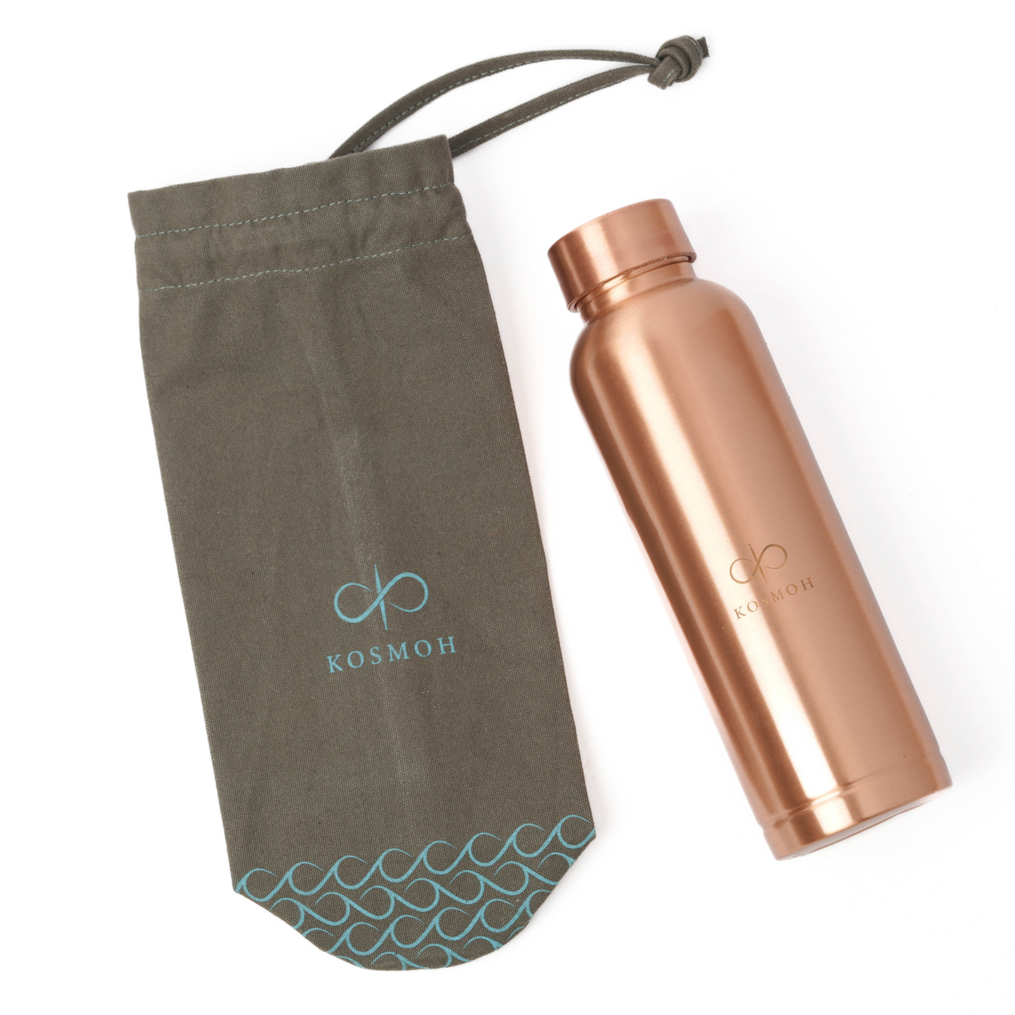 Copper Water Bottle (with eco-friendly cover)